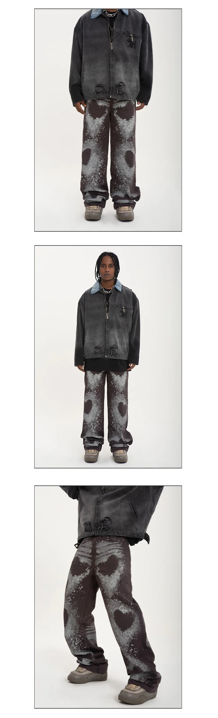 fashion loose streetwear denim pants unisex casual graffiti print wide legs jean pants hip hop trousers joggers mens baggy jeans unique joggers style 2892