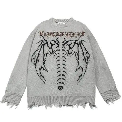 grunge oversized knit streetwear piece for layered look and winter street fits, ideal for men’s fashion and seasonal streetwe