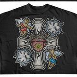 Cyberpunk Broken heart – New Gothic Cartoon Letter Printed Large Pattern T Shirt Cott