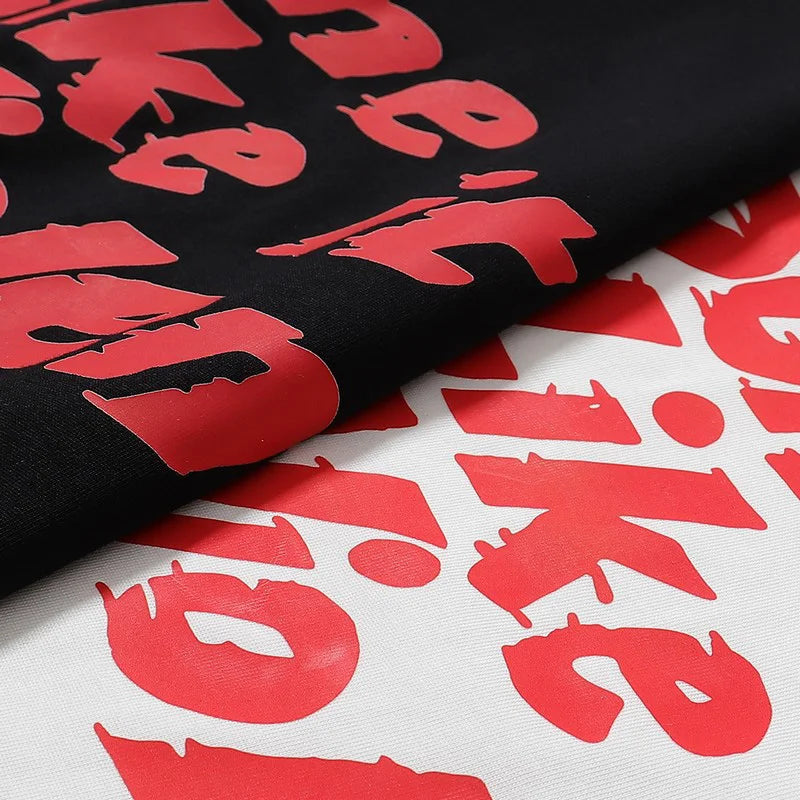 Harajuku Oversized Shirt – Black White Ih Nom Uh Nit Short Sleeve Tops Tee Men Woman Be – Urban Streetwear for Men & Women