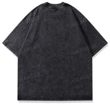 Anime Graphic tee – Mens Hip Hop T Shirts Washed Retro Animal Dog Print T Shirt