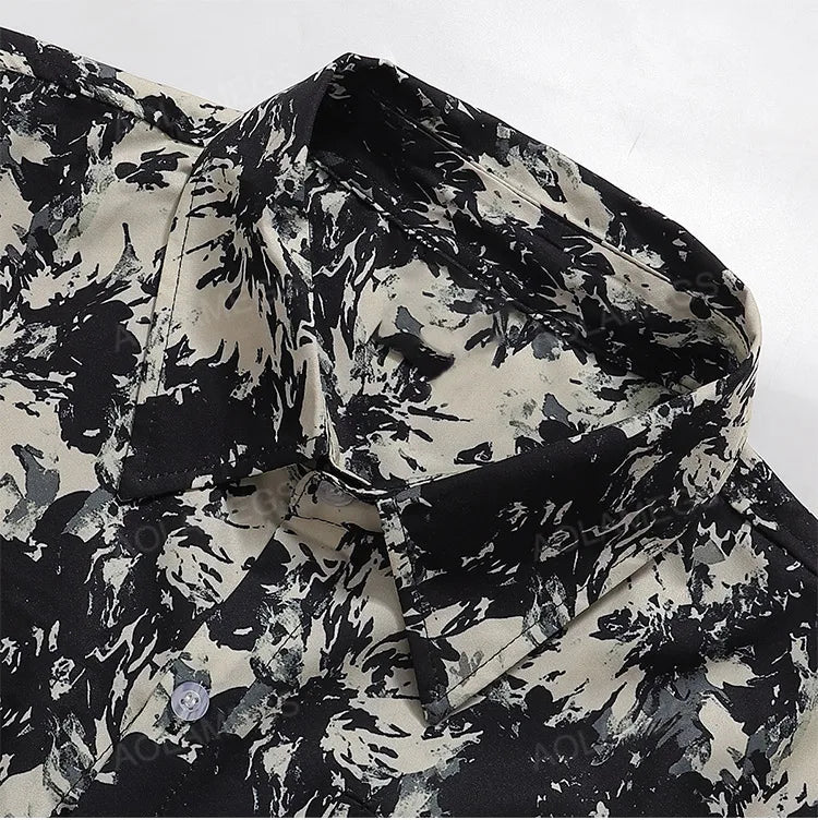 Men's Shirts Harajuku Cool Handsome High Street Masculinas Hawaiian Stylish Loose Half Sleeve Shirt