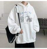 Cool Cartoon Cat Graphic Print Hoodies For Men Y2K Streetwear Clothes