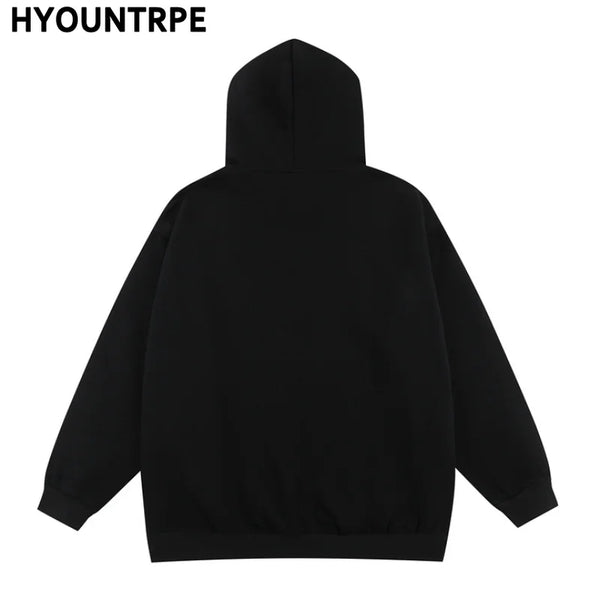 glitchcore graphic tee featuring 2023 retro streetwear harajuku hoodie sweatshirt skull graphic cotton hoodies mens hip hop punk thick hooded pullover unisex