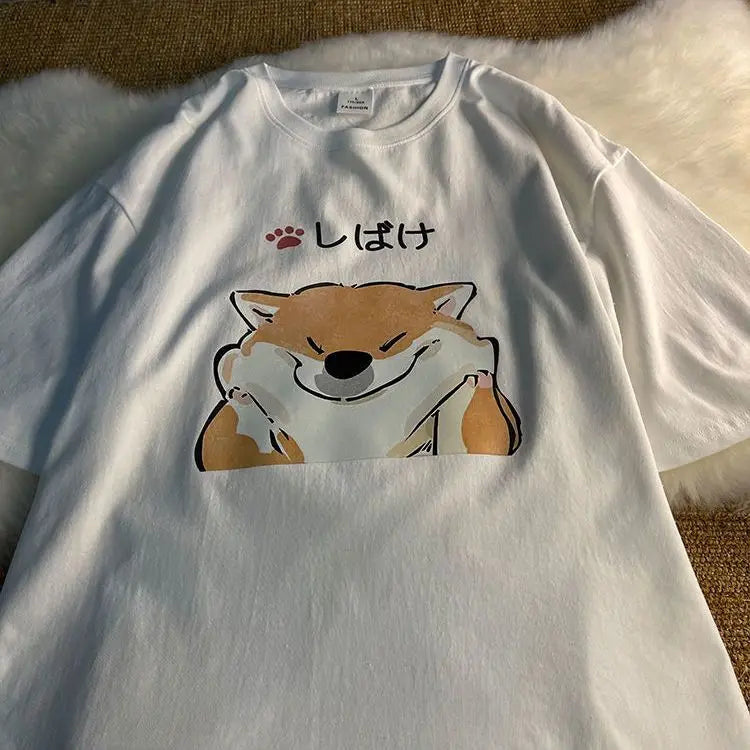 Gothic Graphic tee – Japanese New Summer Pure Cotton Cartoon Printed Short Sleeve