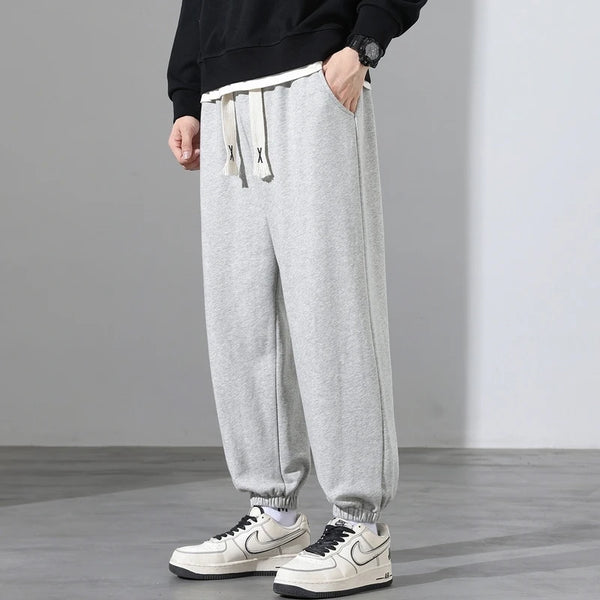 sports pants men fashion solid color casual pants men sweatpants streetwear hip hop loose straight pants mens joggers trousers relaxed fit joggers