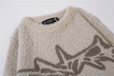 grunge knit sweater with heavyweight fabric, layered urban look for cold weather, street fashion menswear trend for seasonal 