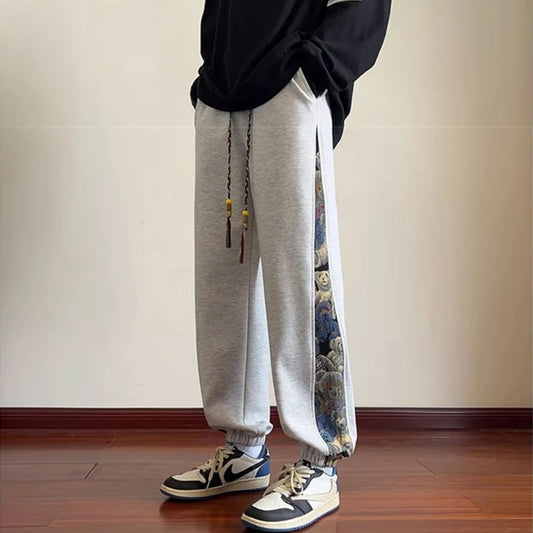 hip hop fashion anime printed sweatpants for men autumn casual corduroy baggy joggers pantalones hombre y2k streetwear trousers casual joggers