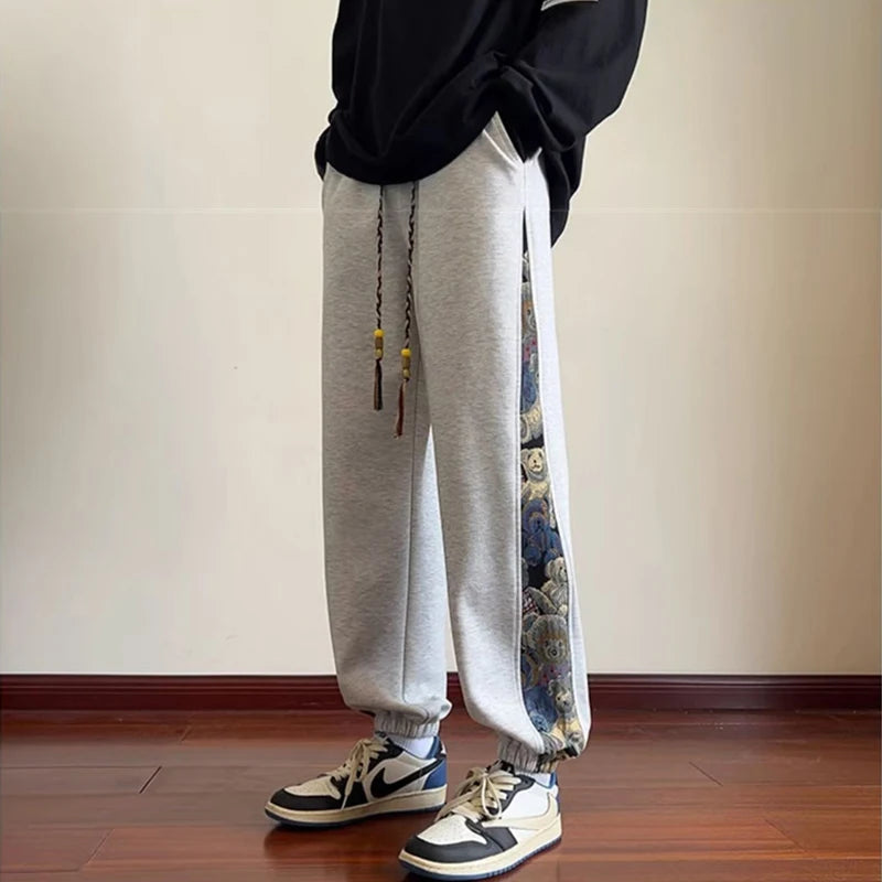 hip hop fashion anime printed sweatpants for men autumn casual corduroy baggy joggers pantalones hombre y2k streetwear trousers casual joggers