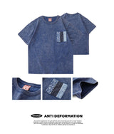 Anime Oversized shirt – Ancient Cloth Splicing Indigo Top Snowflake Heavy Industry W
