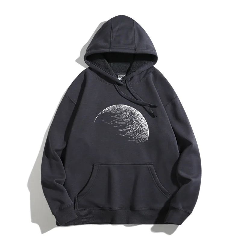 Goth Fashion Graphic Printed Hoodies Mens Autumn Hip Hop Fashion Oversized
