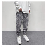 hip hop loose fit elastic waist pants fashion paisy ankle pants mens casual letter embroidery drewstring sportwear pants joggers unique joggers style 3517
