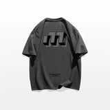 Skatercore Chrome print – Hip Hop Street Personality Letter Print Round Neck Short
