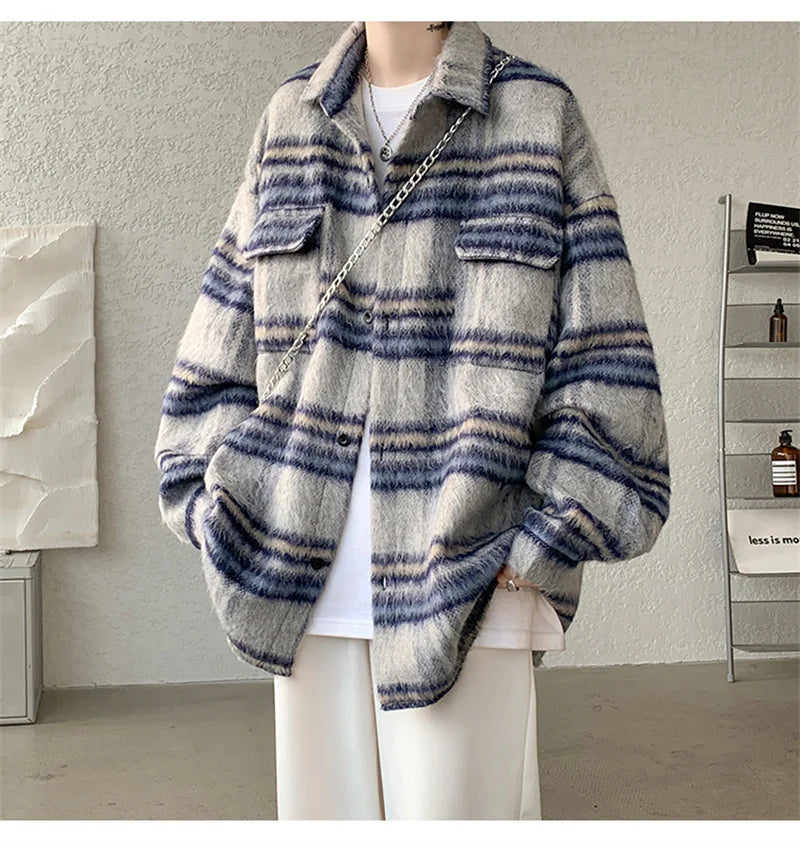 bold graphic winter coat, unisex street style, men's streetwear fashion, trendy oversized fit, urban techwear design, modern 