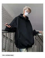 New Retro Button Neck Hooded Sweatshirts For Men Autumn Fleece Y2K Vintage Hoodies Hip Hop Fashion Streetwear Pullover Hoodie