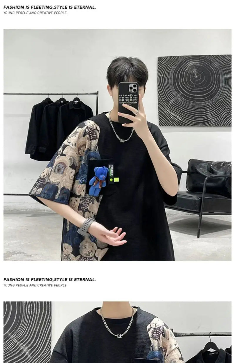 Skatercore Oversized shirt – Summer Short Sleeved Mens T Shirt Trend Loose And Versatile