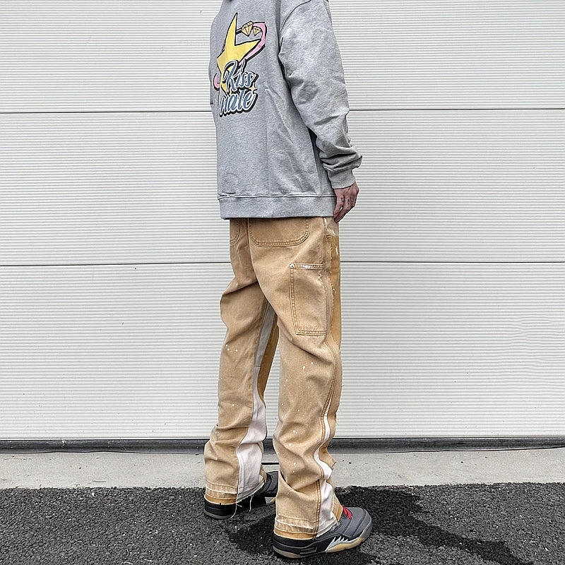 color washed denim mens jeans pants fashion graffiti patchwork loose biker red jeans streetwear hip hop casual straight pants unique jeans style 5181