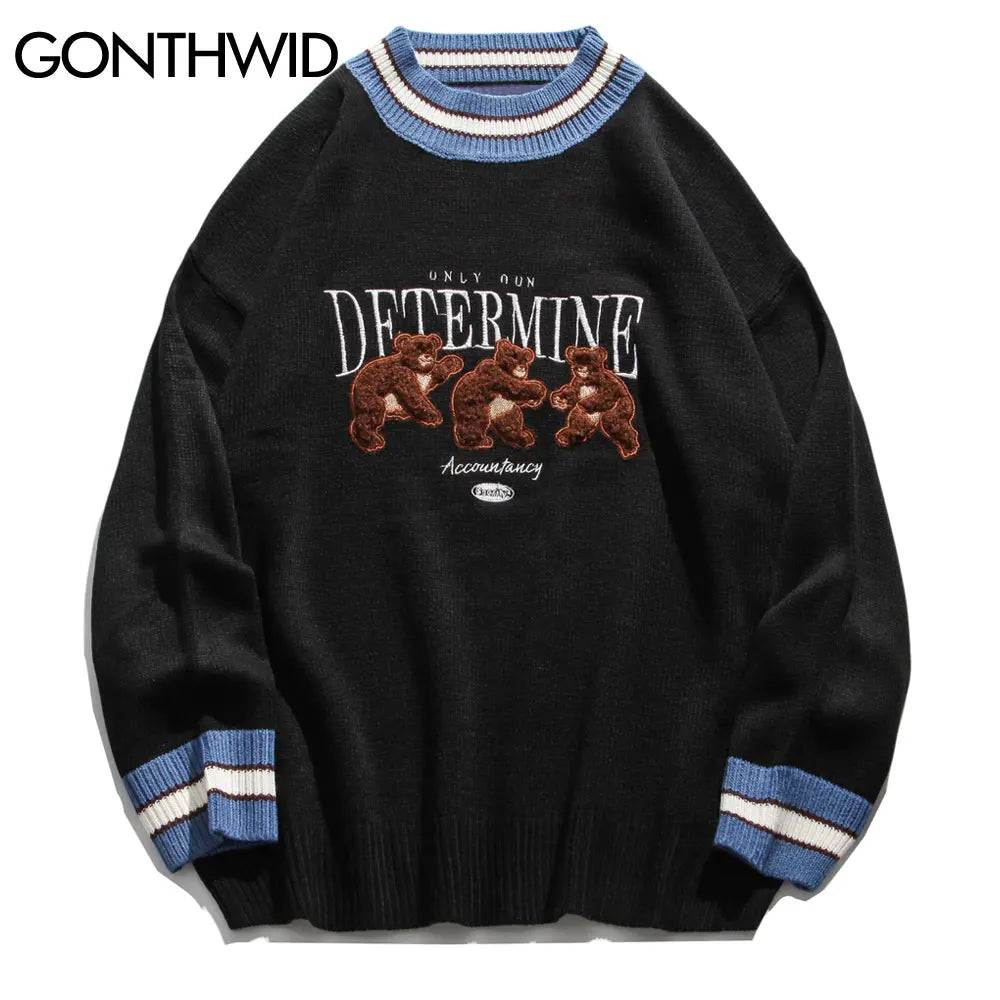 varsity flame pullover for men with bold graphic knit design, perfect for 2025 fashion, street fashion menswear trend for sea