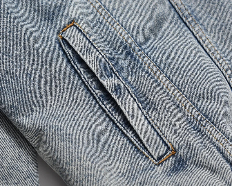 winter street style featuring high street washed retro kanye jeans thick winter coat lapel pockets oversized mens denim jacket hip hop unisex windbreaker top design – premium quality jacket for men