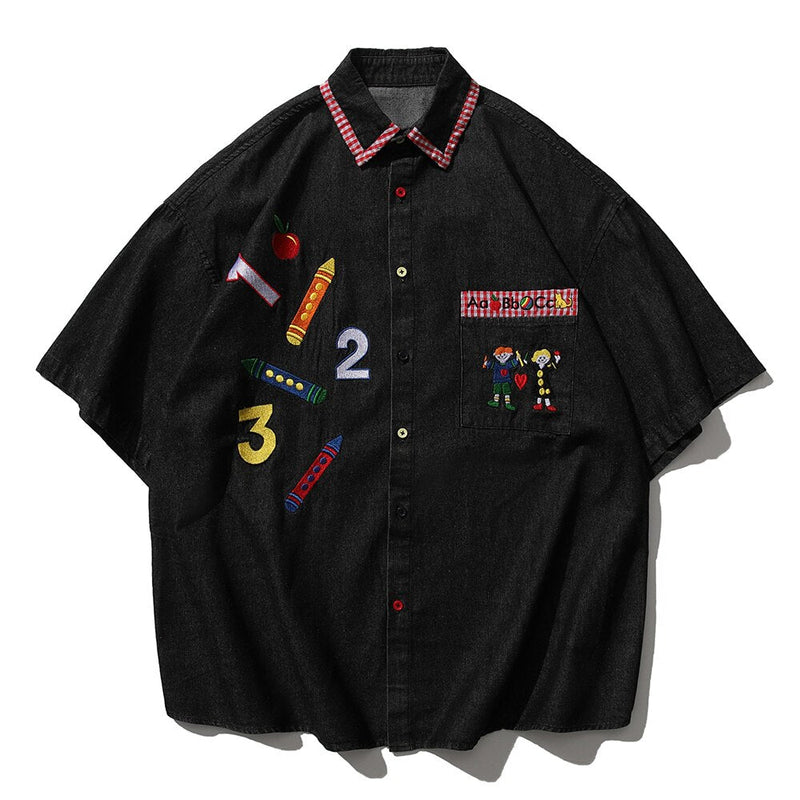 "Crayons" Unisex Men Women Streetwear Graphic Shirt Daulet Apparel
