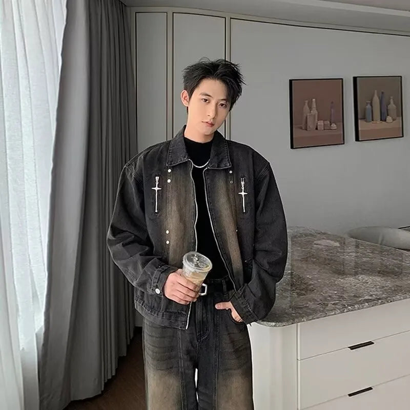 checkered varsity coat, layered streetwear look, trendy