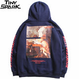 Men Hip Hop Hoodie Sweatshirt Retro Painting Print Harajuku Hooded Pul