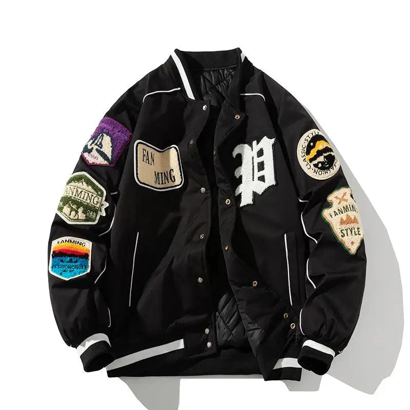leather panel jacket, streetwear for men, men's streetwear fashion, oversized urban jacket, high quality cold-weather coat