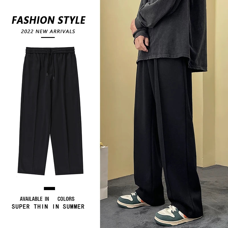 black gray white casual pants men sports pants men sweatpants streetwear loose straight wide leg pants mens joggers trousers urban active pants