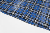 24SS New THUG CLUB Trendy Sword Print High-Street Cotton Vintage Plaid Shirt