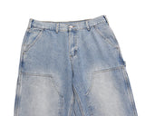 Harajuku Streetwear Y2K Sashes Straight Washed Men's Jeans Pockets Vintage Baggy Casual Cargos