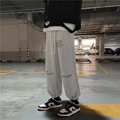 2024 autumn man pants cotton graphic grey sweatpants s 5xl men clothing harajuku high street joggers letter printed sweetwear unique joggers style 4211