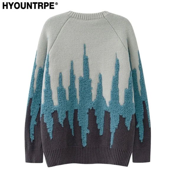 fashion pattern knitted sweater mens casual drop shoulder pollover unisex harajuku y2k streetwear loose knit sweaters jumpers - anime inspired graphic hoodie, graphic printed hoodie for men and women, oversized streetwear hoodie