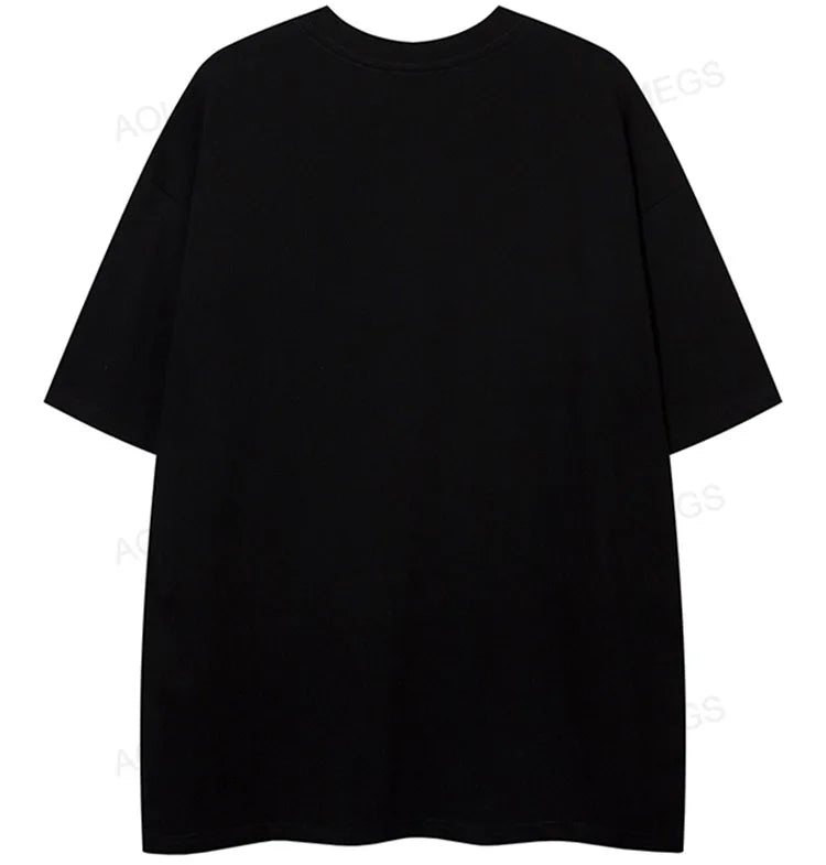 Y2k Chrome logo – Men Short Sleeve T Shirts Thorn Letter Print Tshirt High Str