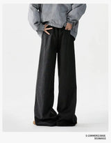men loose casual korean streetwear fashion vintage straight wide leg suit pants trousers cityboy baggy pants unique default style 1735