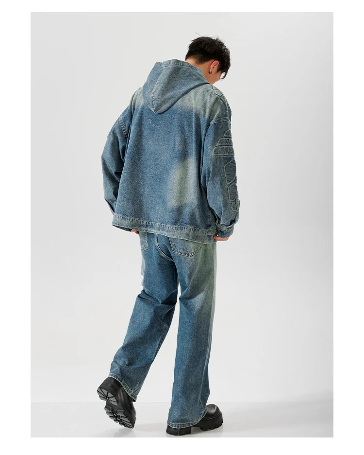 Vintage Sweatshirt Mens Hooded Pullover Hoody Fashion Oversized Hip Ho