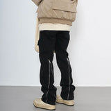 back zipper open cargo denim pants casual biker jeans fashion streetwear trousers hip hop flare pants joggers y2k men s jeans unique joggers style 3777
