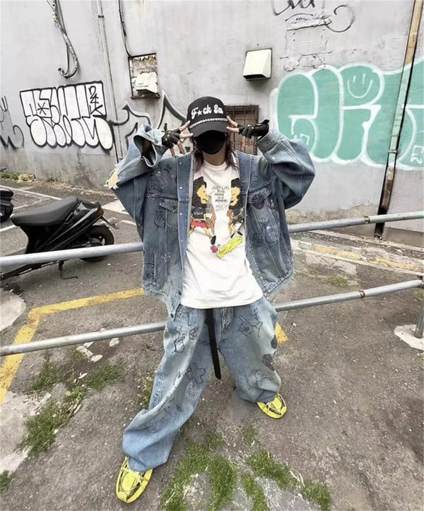 Summer 24ss Cartoon print casual loose round neck pullover short sleeved T-shirt Tops For Men