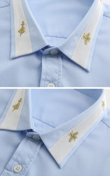 New 2022 Luxury Men Classic Embroidered bee Snake UFO Fashion Cotton Casual Shirts Shirt High Quality Short Sleeves A71