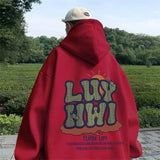 New Letter Graphic Print Hooded Sweatshirts For Men Elegant Vintage Co