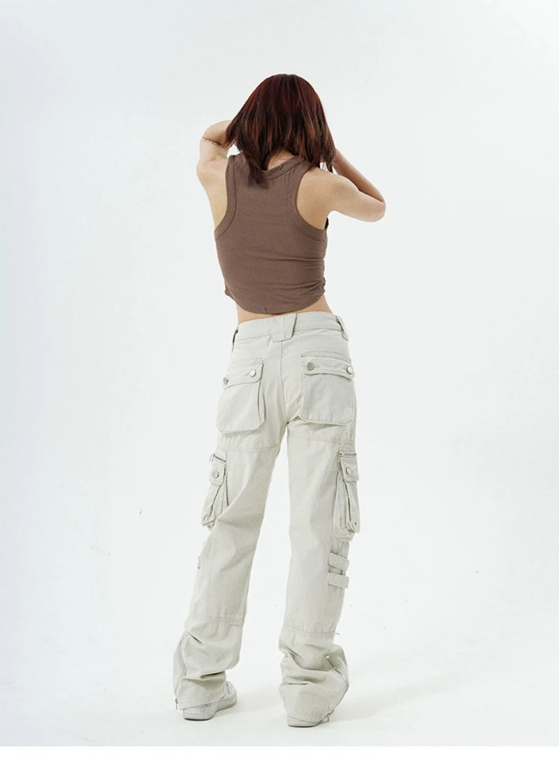 hip hip pants retro cargo harem pant streetwear side pockets harajuku joggers unisex new casual loose straight cotton trousers unique joggers style 2815