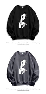 Oversized Loose Printed Sweatshirt Autumn Mens Korean High Quality Top