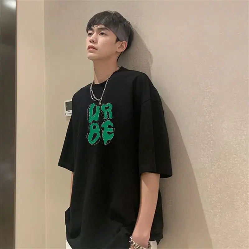 Sadcore Oversized shirt – Korean Style Street Letter Printed Short Sleeved T Shirt For