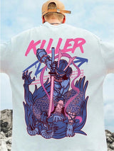 Skatercore Tribal flames – Samurai Slayer Harajuku Kawaii T Shirt Men Punk Y2K Print