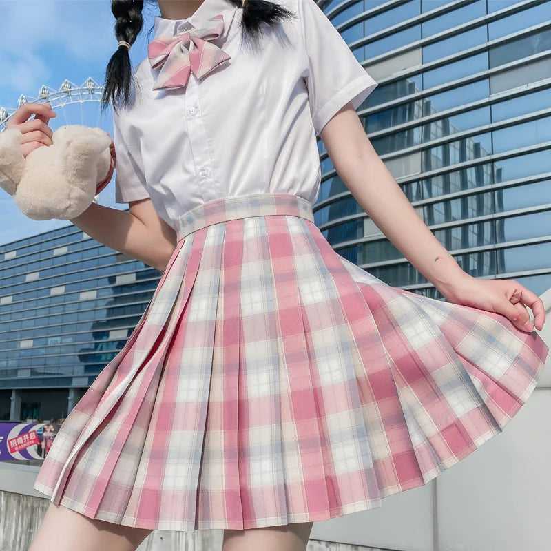 Jk Uniforms Gyaru School Uniform for Girl Student Pleated Skirt Uniform Set Women Short Sleeve Bow Tie Seifuku Japanese Style