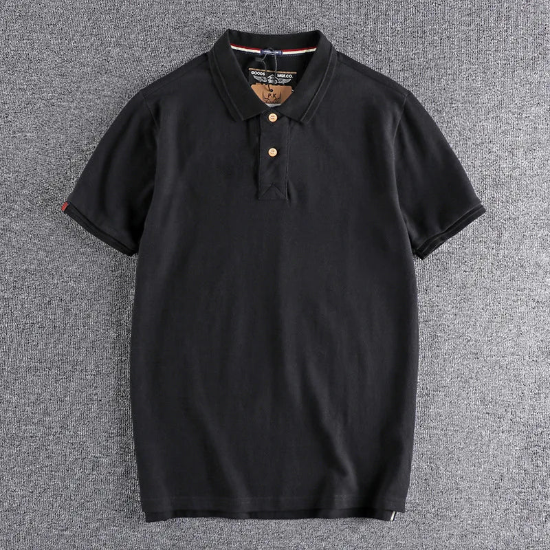 Gothic Vintage print – Summer Mens Polo Shirt Cotton Lapel T Shirt Retro Loose Soli