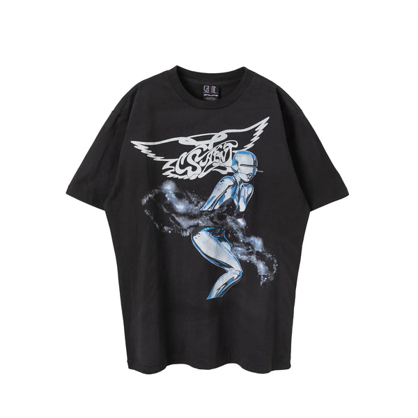 cyberpunk vintage t-shirt featuring old school 90s vintage retro printing high street streetwear cotton casual loose tops t shirt