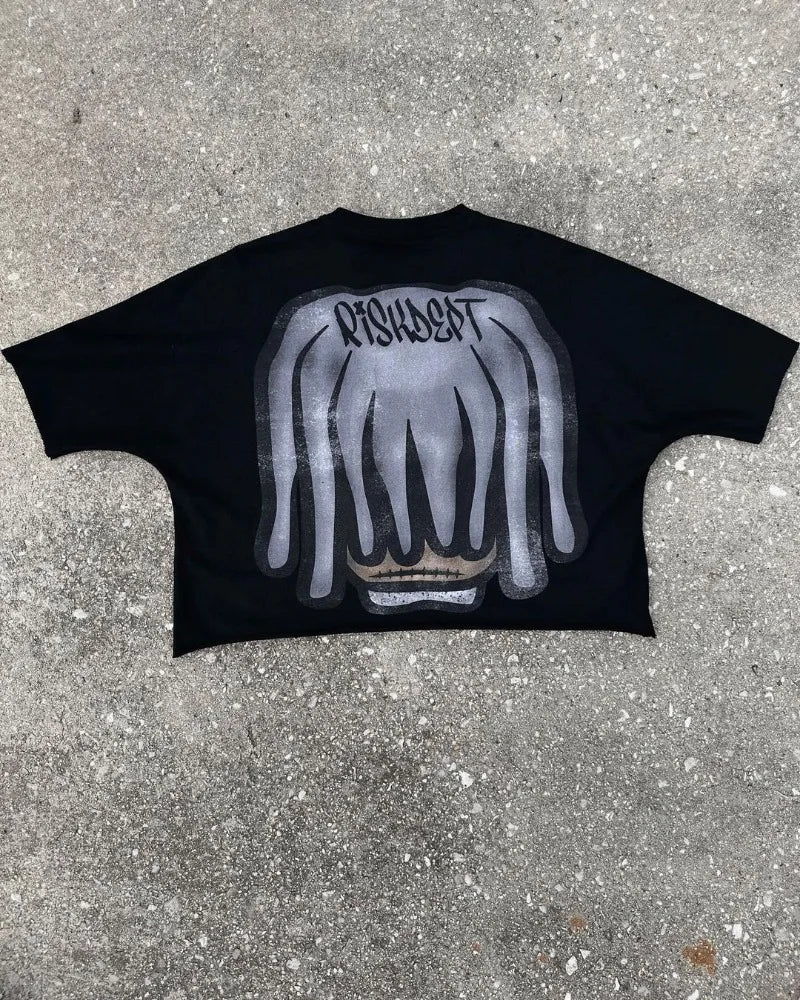 Grunge Oversized shirt – Street Fashion Harajuku Retro Trendy Brand Tops Men Y2K Goth