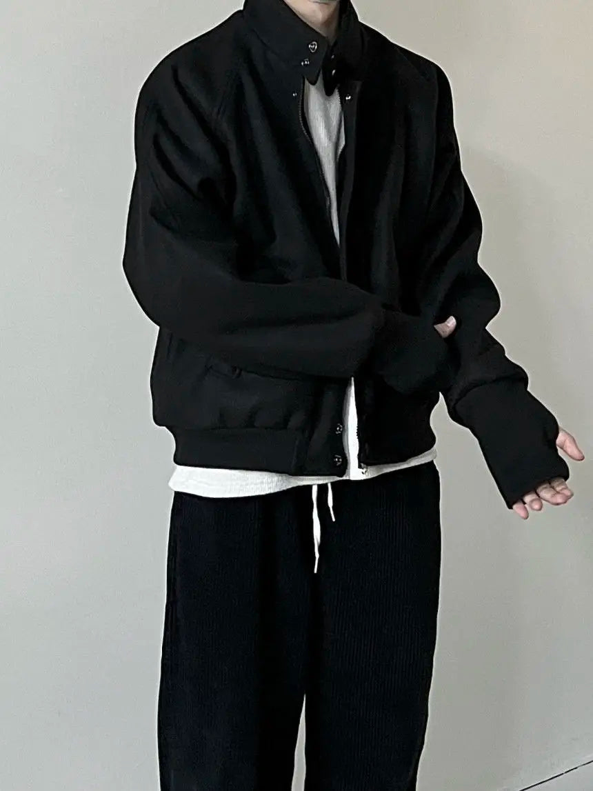 Club Paradise Limited Autumn and Winter Korean Grey Stand Up…