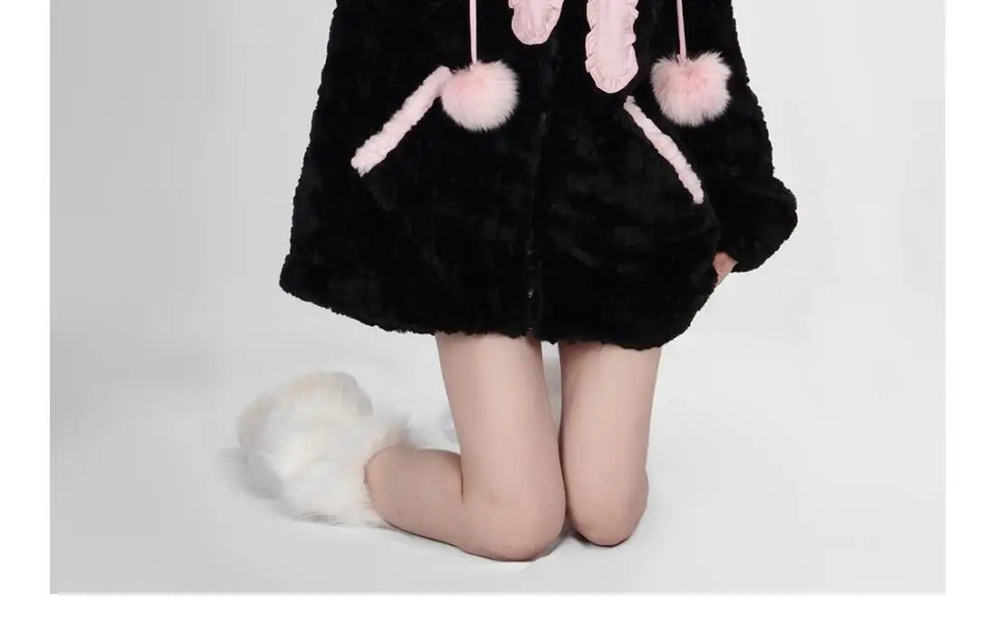 Harajuku Sweet Thicknecked Bow College Coat Woman Zip Up Hoodie Sailor