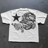Harajuku Streetwear Y2K New T shirt Men Hip Hop Bulletproof Vest Graphic Print Oversized Cotton Short Sleeved Casual Tops Tees